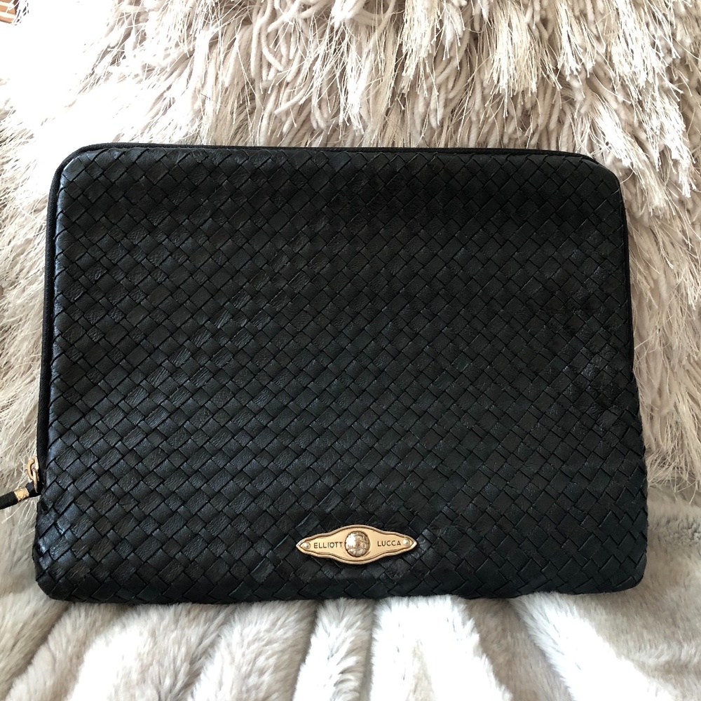 Elliott Luca Padded Ipad Case-Black Leather